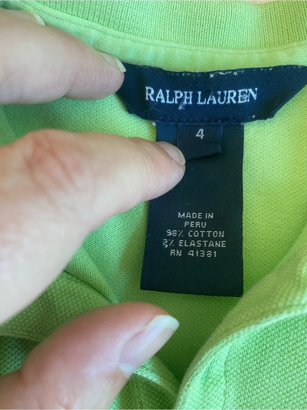 Ralph Lauren Girls' Light Green Sleeveless Polo Tank pony logo preppy size 4